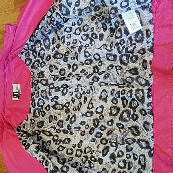 Like New Kut from the Kloth Faux Leather Motorcycle Jacket (Vegan) in Ho… - Picture 9 of 11